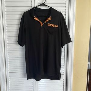 Loudmouth Black and Orange Polo XL
